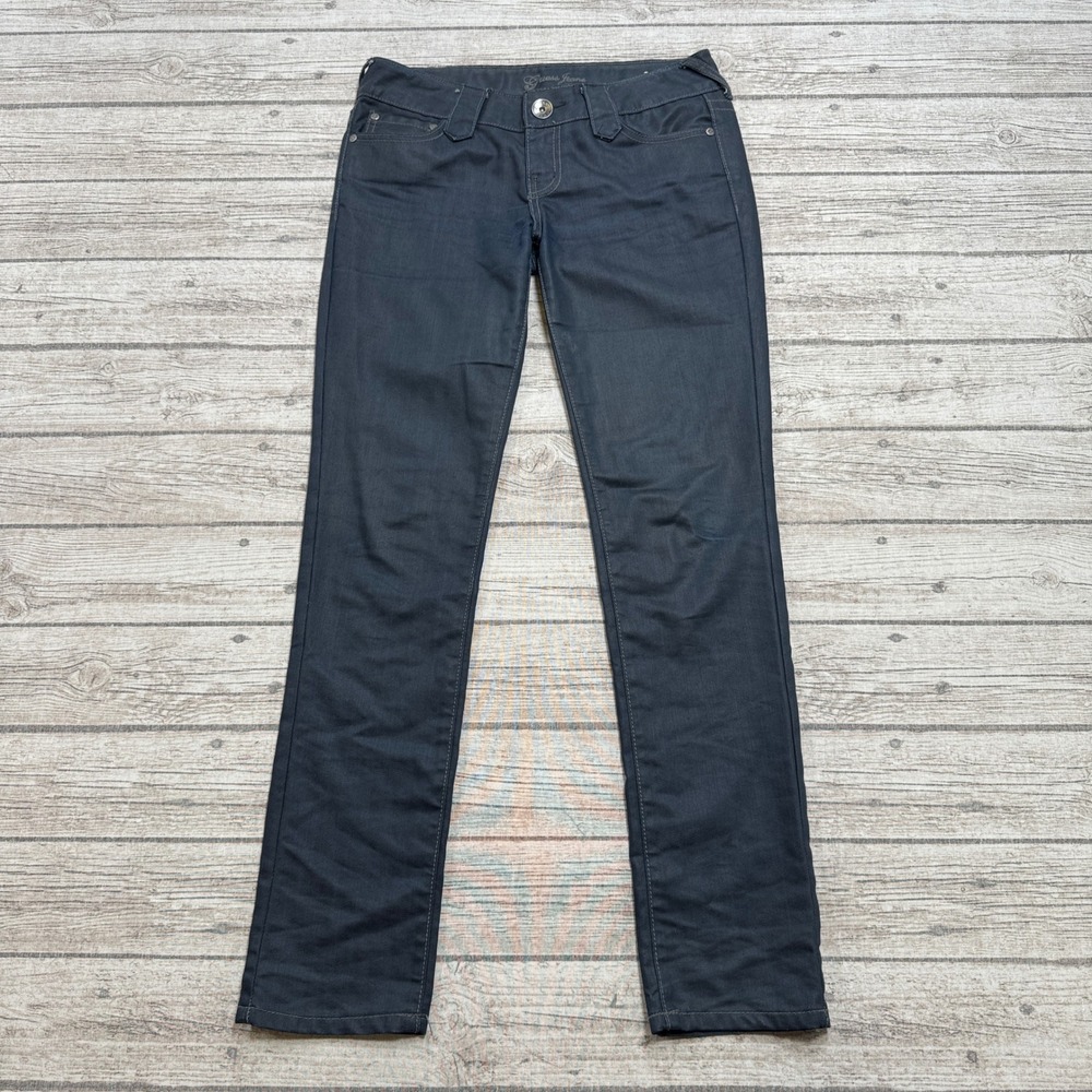 Guess Jeans Women's 28 Blue Denim Dark Wash Low Rise Slim Straight Leg Y2K Style